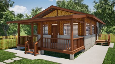 semi concrete house design|House Design: (6mx8m) 2 bedrooms half concrete, half amakan .